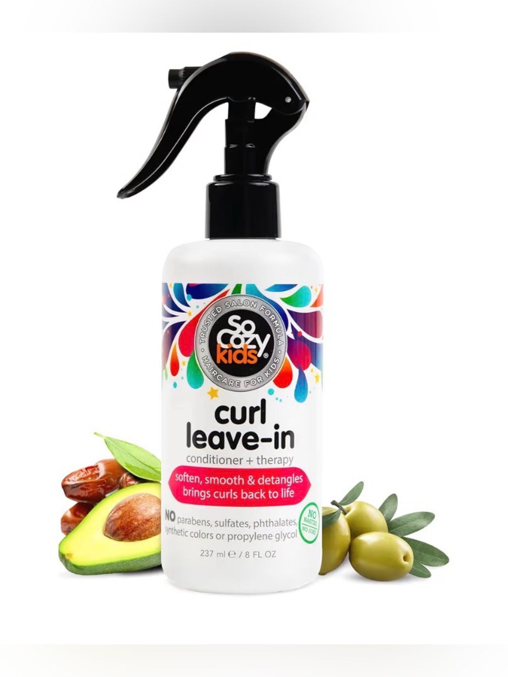 SoCozy Kids Curl Leave-In Conditioner Detangler Spray 8 oz